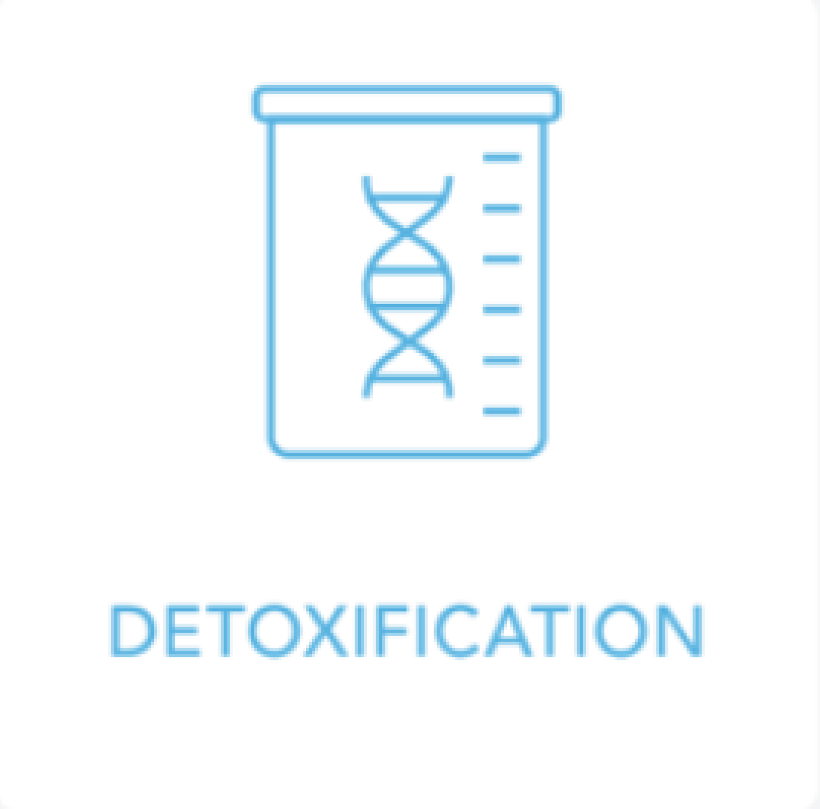 A blue icon with the word detoxification written in it.