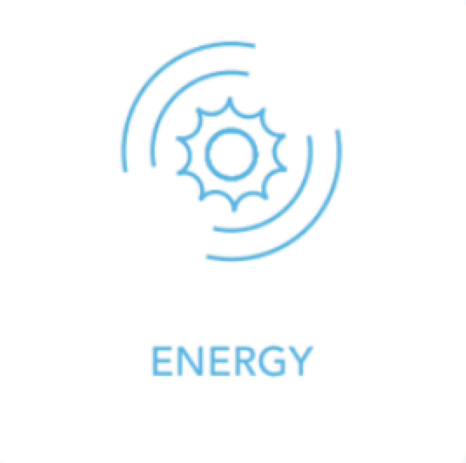 A blue icon with the word energy in it.