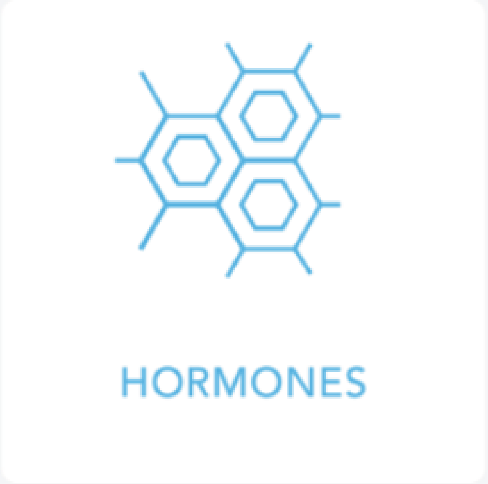 A blue icon with the word hormones written in it.